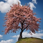 Japonska wiśnia nad urwiskiem